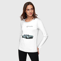 Лонгслив хлопковый женский Mercedes Benz Gullwing Speedster Skylik, цвет: белый — фото 2