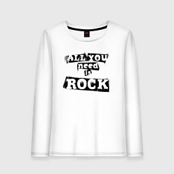 Лонгслив хлопковый женский All you need is rock, цвет: белый