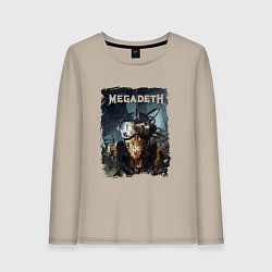 Лонгслив хлопковый женский Megadeth Poster Z, цвет: миндальный