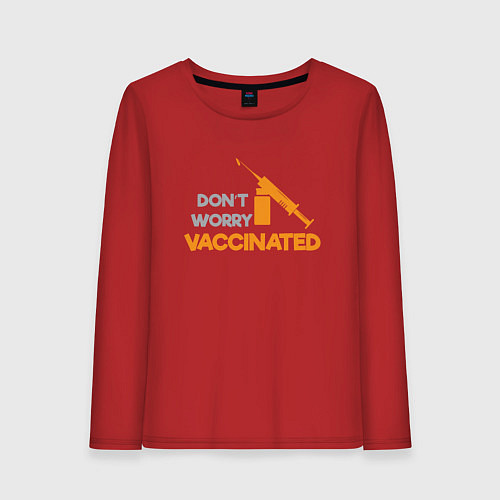 Женский лонгслив Vaccinated / Красный – фото 1