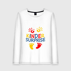Лонгслив хлопковый женский KINDER SURPRISE, цвет: белый