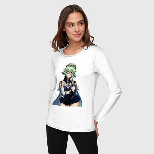 Женский лонгслив Genshin Impact Сахароза / Белый – фото 3