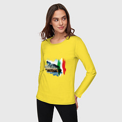 Лонгслив хлопковый женский Страны Италия Сицилия, цвет: желтый — фото 2