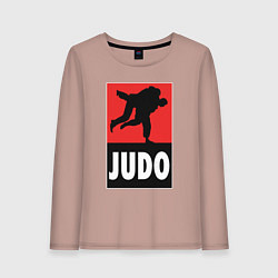 Лонгслив хлопковый женский Judo, цвет: пыльно-розовый