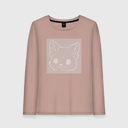Лонгслив хлопковый женский White cat illusion, цвет: пыльно-розовый