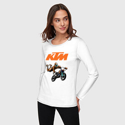 Лонгслив хлопковый женский KTM МОТОКРОСС Z, цвет: белый — фото 2