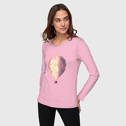 Лонгслив хлопковый женский Воздушный шар, цвет: светло-розовый — фото 2