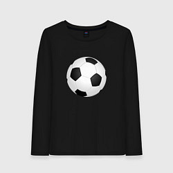 Лонгслив хлопковый женский Футбольный мяч, цвет: черный