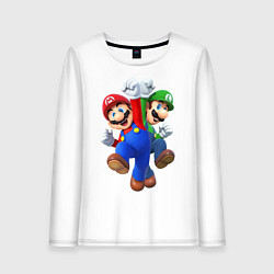 Лонгслив хлопковый женский Mario Bros, цвет: белый