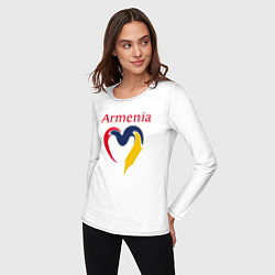 Лонгслив хлопковый женский Armenia Heart, цвет: белый — фото 2