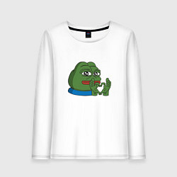 Лонгслив хлопковый женский Pepe love пепе лов, цвет: белый