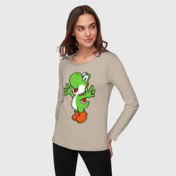 Лонгслив хлопковый женский Yoshi, цвет: миндальный — фото 2
