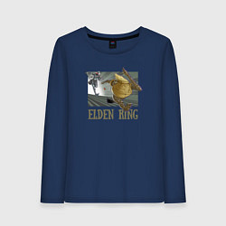 Лонгслив хлопковый женский Elden Ring Pot Горшок, цвет: тёмно-синий