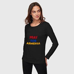 Лонгслив хлопковый женский Pray Armenia, цвет: черный — фото 2