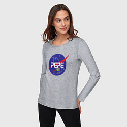 Лонгслив хлопковый женский Pepe Pepe space Nasa, цвет: меланж — фото 2