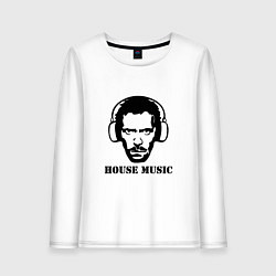 Лонгслив хлопковый женский Dr House music, цвет: белый