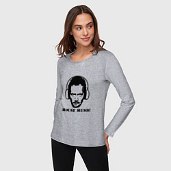 Лонгслив хлопковый женский Dr House music, цвет: меланж — фото 2