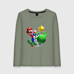 Лонгслив хлопковый женский Mario&Yoshi, цвет: авокадо