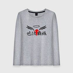 Лонгслив хлопковый женский Tokyo Revengers Team Walhalla, цвет: меланж