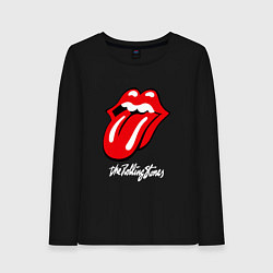 Лонгслив хлопковый женский Rolling Stones Роллинг Стоунз, цвет: черный