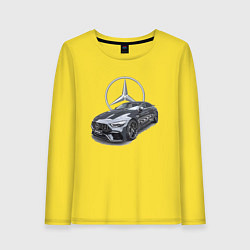 Лонгслив хлопковый женский Mercedes AMG motorsport, цвет: желтый