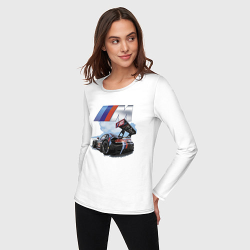 Женский лонгслив BMW M POWER Motorsport Racing Team / Белый – фото 3