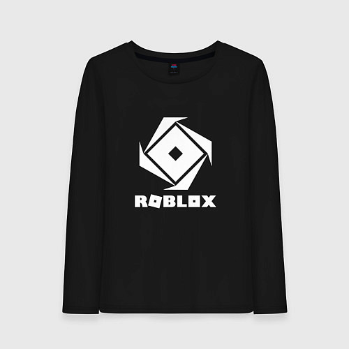 Женский лонгслив ROBLOX WHITE LOGO / Черный – фото 1