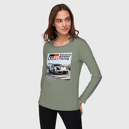 Женский лонгслив Toyota Gazoo Racing - легендарная спортивная коман / Авокадо – фото 3