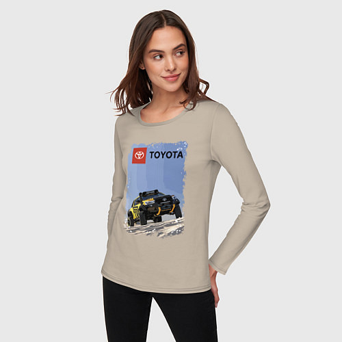Женский лонгслив Toyota Racing Team, desert competition / Миндальный – фото 3