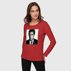 Лонгслив хлопковый женский Аль Пачино Al Pacino, цвет: красный — фото 2
