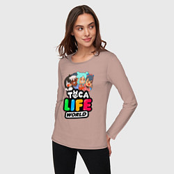 Лонгслив хлопковый женский TOCA LIFE WORLD ТОКА ЛАЙФ ВОРЛД ПЕРСОНАЖИ, цвет: пыльно-розовый — фото 2