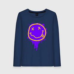 Женский лонгслив НИРВАНА СМАЙЛ НЕОН