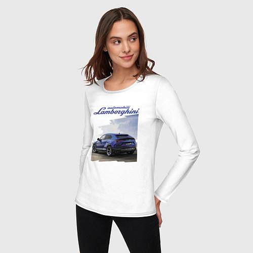 Женский лонгслив Lamborghini Urus Sport / Белый – фото 3