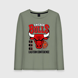 Лонгслив хлопковый женский Chicago Bulls NBA, цвет: авокадо