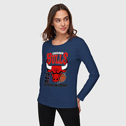Лонгслив хлопковый женский Chicago Bulls NBA, цвет: тёмно-синий — фото 2