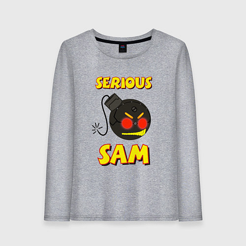 Женский лонгслив Serious Sam Bomb Logo / Меланж – фото 1
