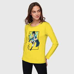 Лонгслив хлопковый женский Грей Фуллбастер Fairy Tail, цвет: желтый — фото 2