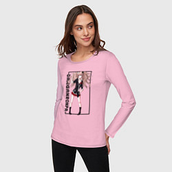 Лонгслив хлопковый женский Джунко Эношима Данганронпа прямоугольник, цвет: светло-розовый — фото 2