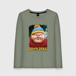 Лонгслив хлопковый женский Eric Cartman 3D South Park, цвет: авокадо