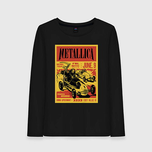 Женский лонгслив Metallica - Iowa speedway playbill / Черный – фото 1