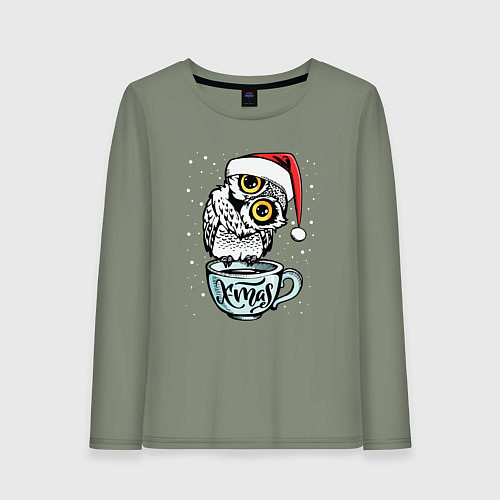 Женский лонгслив X-mas Owl / Авокадо – фото 1