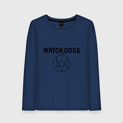 Лонгслив хлопковый женский Watch Dogs, цвет: тёмно-синий