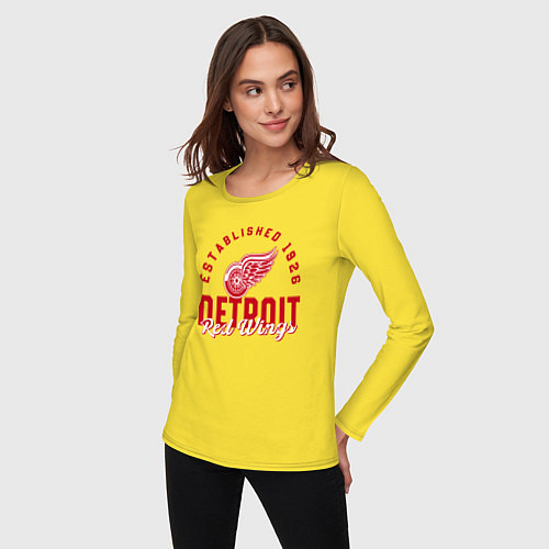 Женский лонгслив Detroit Red Wings Детройт Ред Вингз / Желтый – фото 3