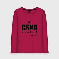 Лонгслив хлопковый женский CSKA since 1911, цвет: маджента