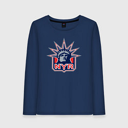Лонгслив хлопковый женский Нью Йорк Рейнджерс New York Rangers, цвет: тёмно-синий