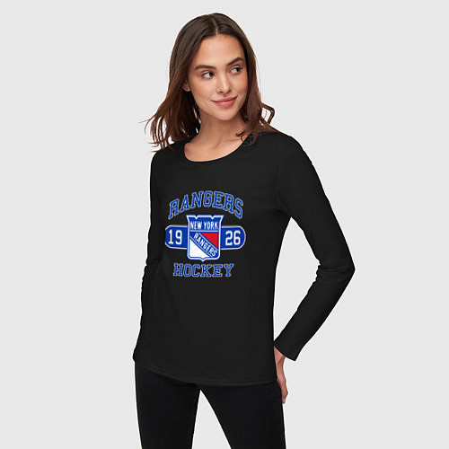 Женский лонгслив Нью Йорк Рейнджерс, New York Rangers / Черный – фото 3