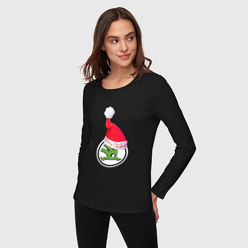 Женский лонгслив Skoda Merry Christmas / Черный – фото 3