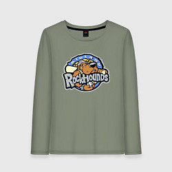 Лонгслив хлопковый женский Midland Rockhounds - baseball team, цвет: авокадо