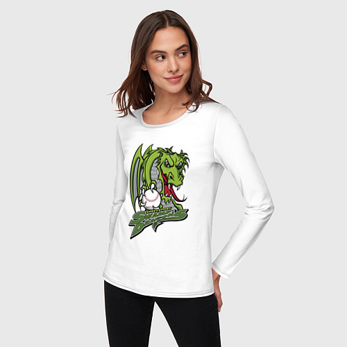 Женский лонгслив Shreveport swamp dragons - baseball team / Белый – фото 3