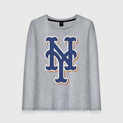 Лонгслив хлопковый женский New York Mets - baseball team, цвет: меланж